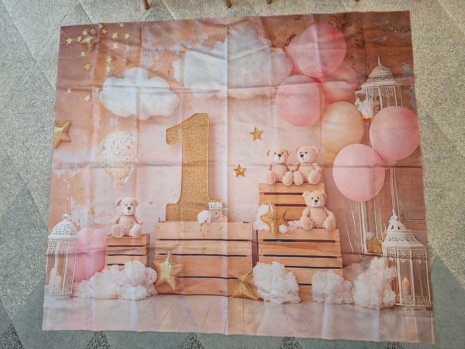 Декор за Първи рожден ден: Макетна торта + 2 броя големи фотофони