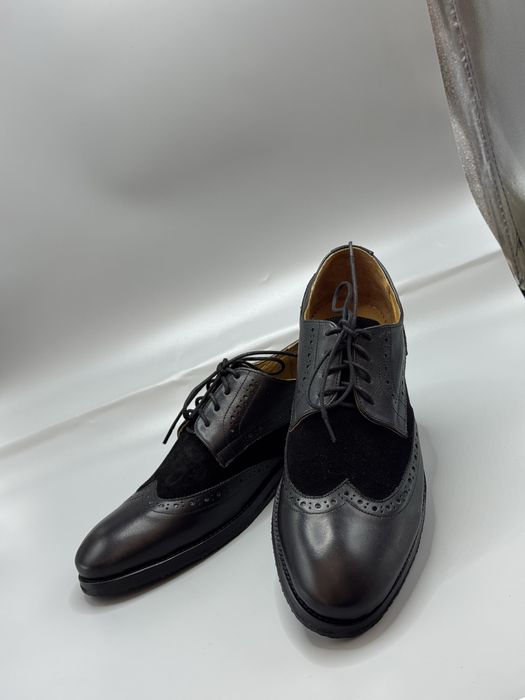 Комбинированный кожаный туфли