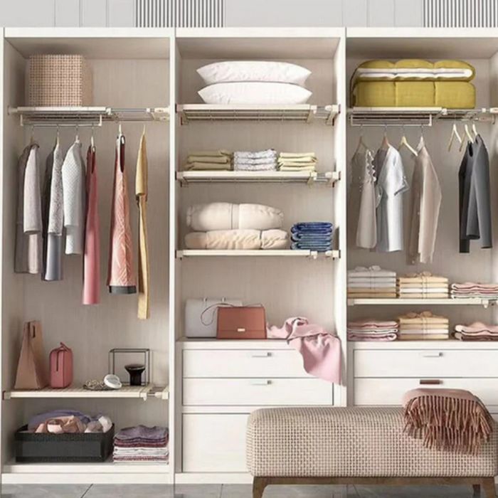 Разтегателен телескопичен рафт без пробиване 50–80 см .