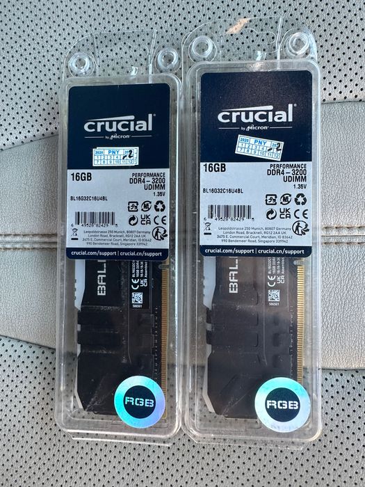 (Энг Арзони) Crucial Ballistix RGB 16GB 3200 CL16,