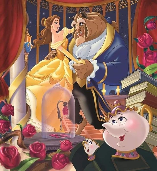 (Sf-38) Чайный сервиз в мультяшном стиле «Красавица и Чудовище»