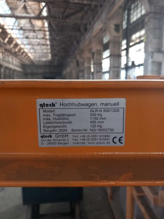 Transpalet manual cu catarg- Qtek 500 kg