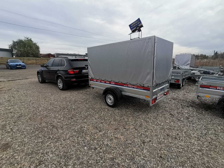 Remorca transport ATV 750 kg REPO , basculabila, carte RAR,, nr rosu