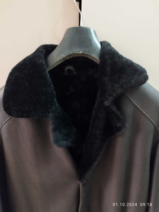 Дубленка мужская из натуральной овчины с воротником