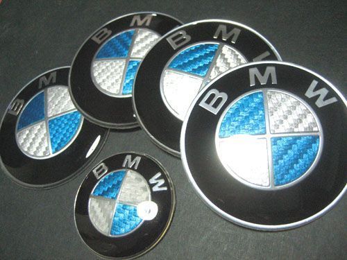 embleme bmw carbon 3d albastru kit 7 piese