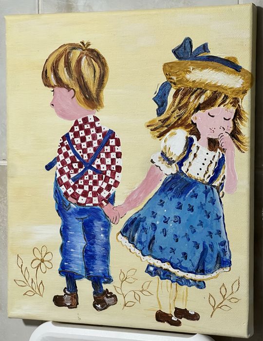 Tablou pictat acrilic pe canvas 25x30 cm