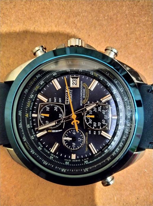 Мъжки ръчен Часовник Citizen Blue Angels World Chronograph дата,ден ч