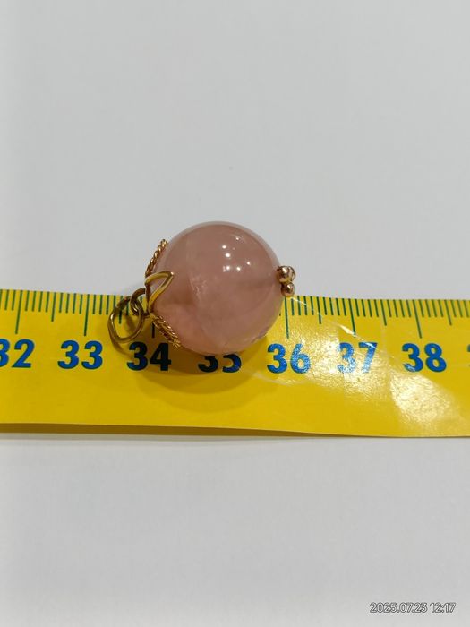 Vind pandantiv din aur 14kt cu quartz roz