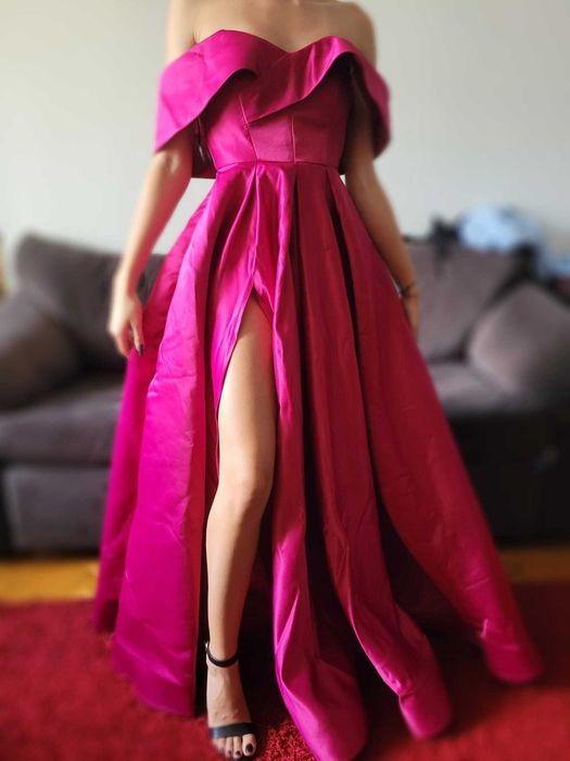 Rochie de ocazie din tafta - culoarea magenta