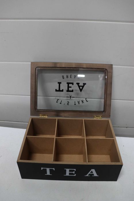 Кутия за чай  ​​Galileo Sibyl с 6 вътрешни слота, черна