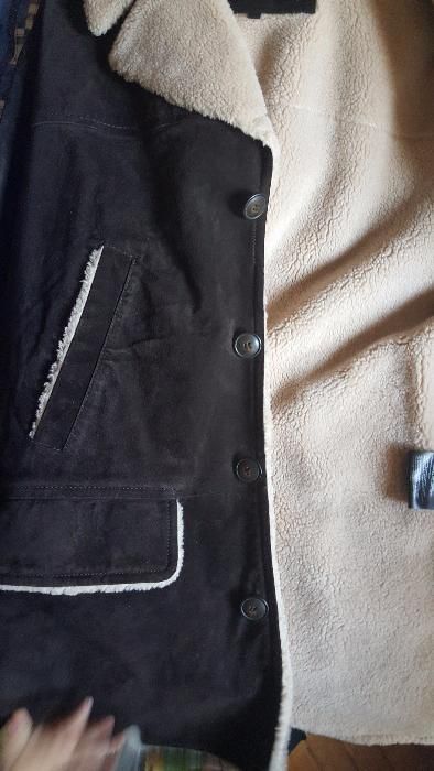 Geaca din piele imblanita OAKWOOD France _ NOUA_ Palton