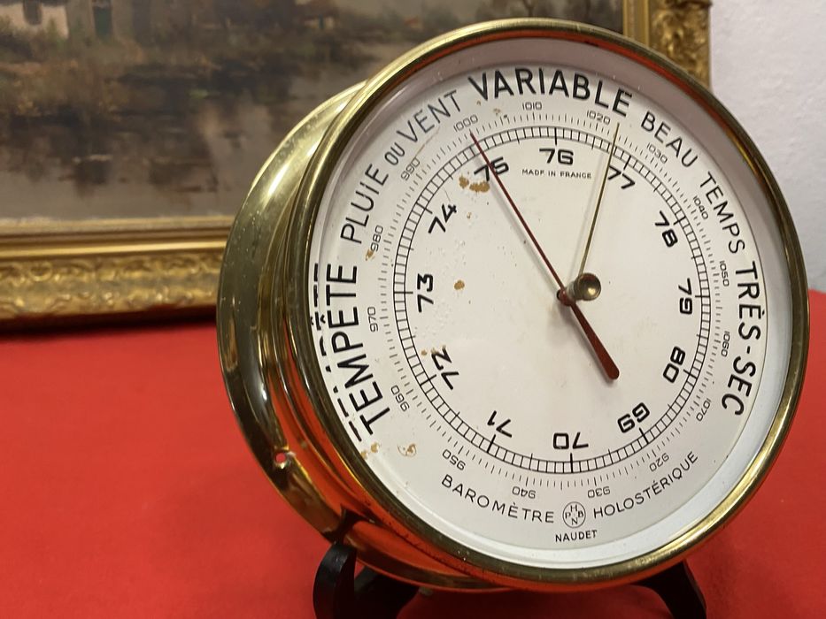 Френски барометър Naudet 1955 1965 месинг холостеричен модел