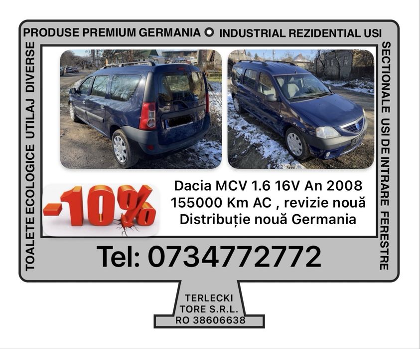 DACIA LOGAN MCV 1.6 16 V  2008 servo ac, geamuri electrice, Germania