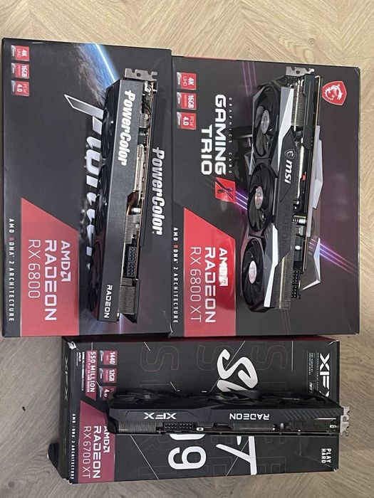 Видеокарти MSI RX6800XT; PowerColor RX6800; XFX RX6700XT за ремонт или части
