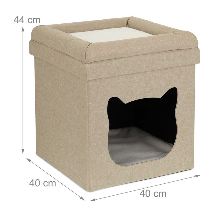 Taburet pliabil cu culcus pentru pisici 2 locuri de dormit perna capac