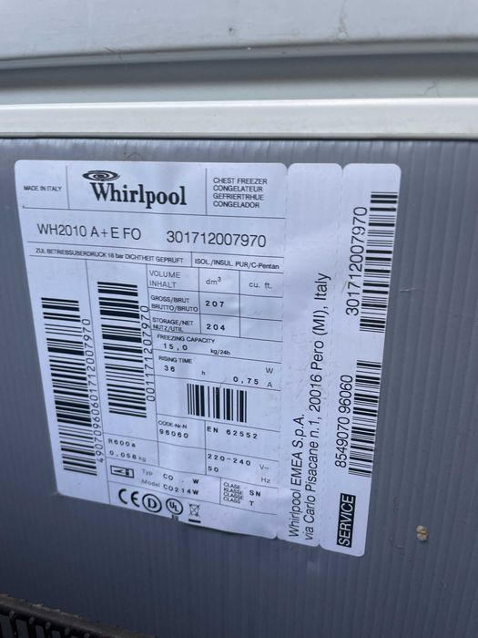 Lada frigorifica Whirlpool WH2010 A+E FO 6th sense, 204 litri