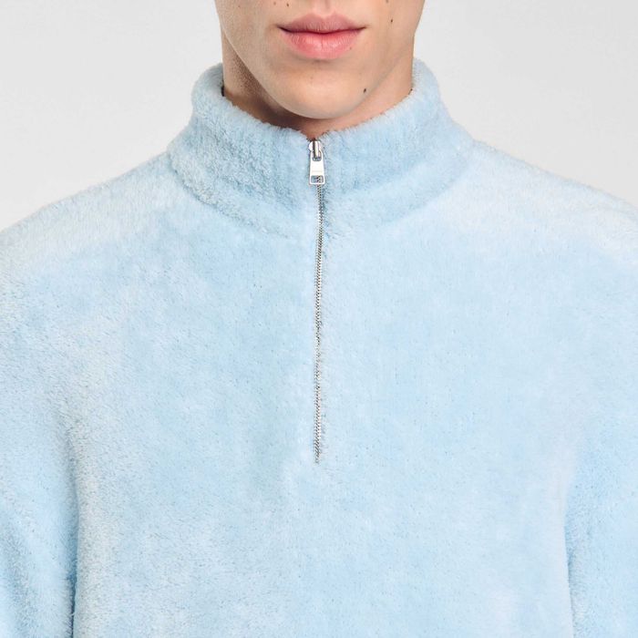 Sandro, Pulover din fleece Teery, Albastru, M