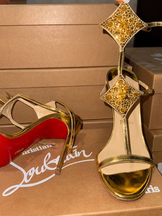 Christian Louboutin- Gold Leather Sandals