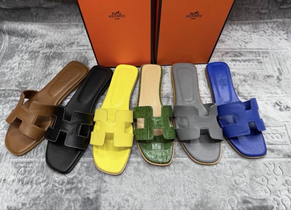 Papuci hermes oran piele naturala