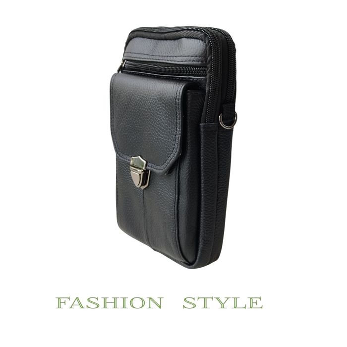 Мъжка чанта за колан и през рамо от естествена кожа