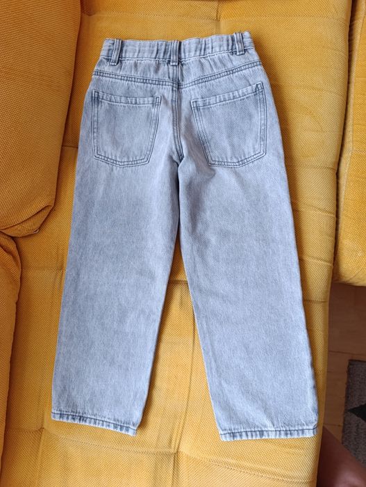 Детски дънки, светло сив деним, прави, ш-ка талия, размер 116-122 см