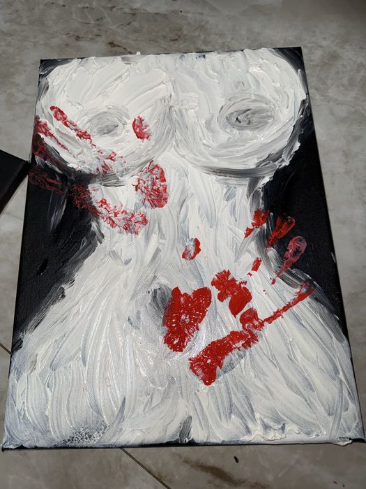 2 tablouri abstracte premium, lucrate manual