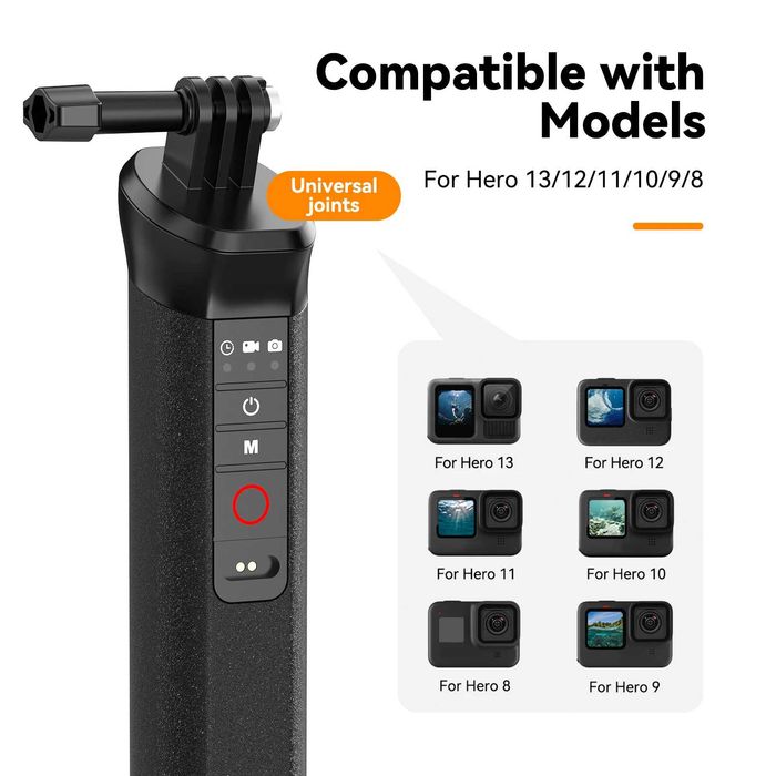 Maner plutitor suport filmare cu telecomanda bluetooth pentru camere de actiune GoPro 8 9 10 11 12 13