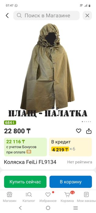 Плащ -палатка, новая СССР.