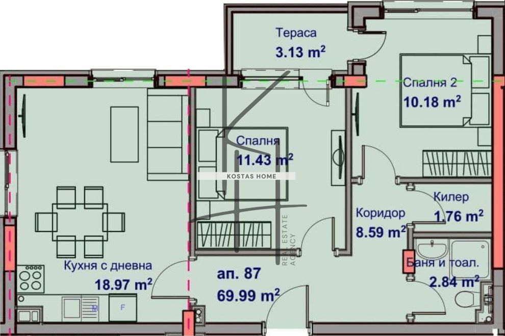 Продава се Тристаен апартамент в Варна, Възраждане 1 - 81 кв.м за 1307 €/кв.м - Снимка #4
