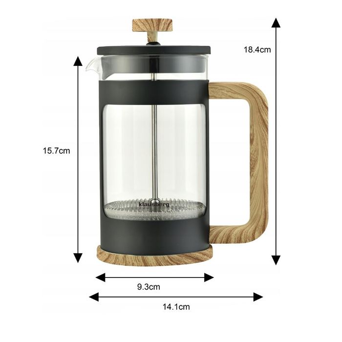 Infuzor pentru cafea si ceai, 600ml, cu imitatie din lemn, Klausberg