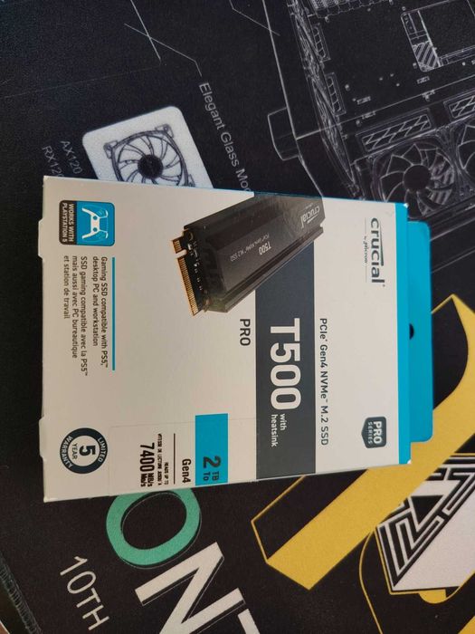 НОВ ! Crucial T500 PCIe Gen4 NVMe 1TB 2TB SSD with Heatsink PC/PS5