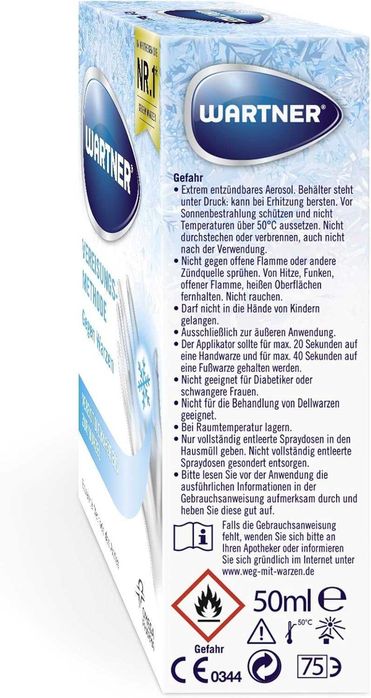 Wartner (Вартнер) замразяващ спрей крио терапия за брадавици