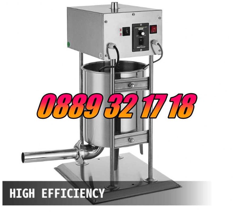 Електрическа пълначка за месо 10 литра с педал, пълначка за кайма