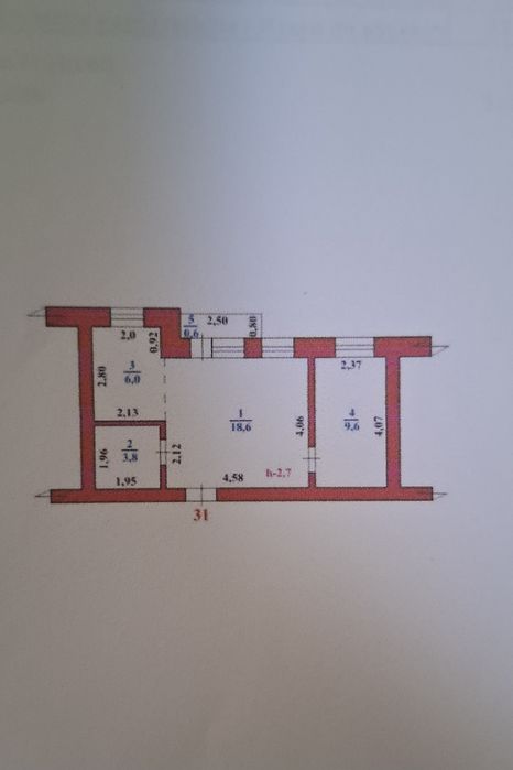 Левый берег 4 квартал,2 бөлмелік сатылады
