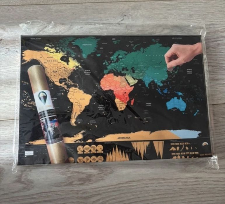 Poster pe pânză cu harta lumii