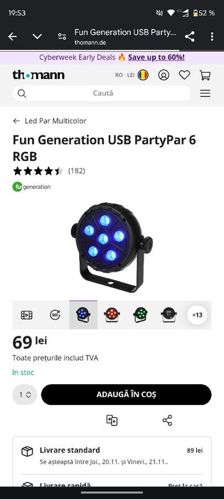 Fun Generation Light Stand, 6 Fun Generation USB PartyPar 6 RGB