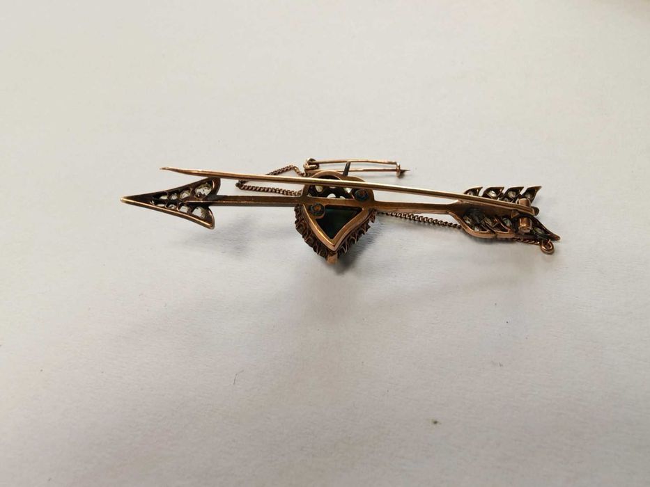 ***АНТИКА С ДИАМАНТИ*** Златна брошка Навахо