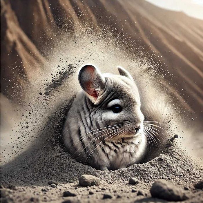 Для купания шиншилл вулканическая пыль