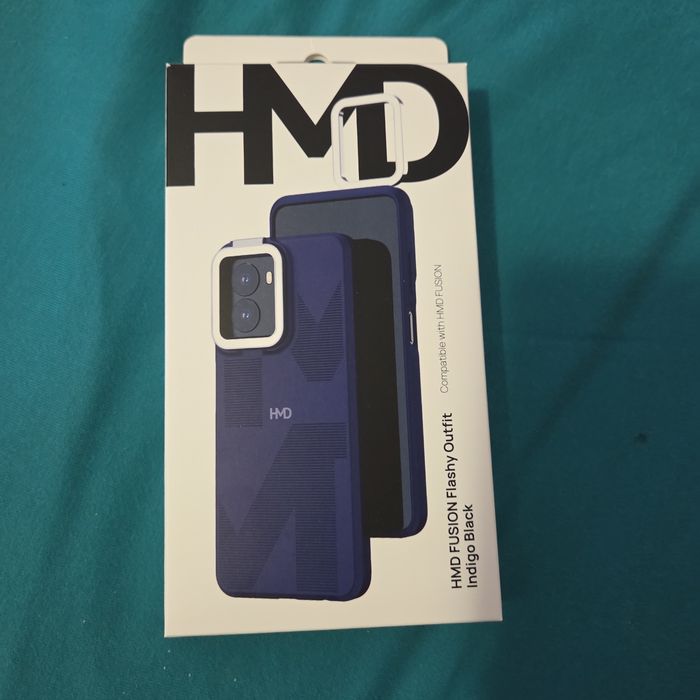 Smartfone HMD Fusion 5G, Dual SIM, 128GB, 6GB RAM, Noir si husa de protectie HMD Flashy Outfit Case pentru HMD Fusion, Indigo
