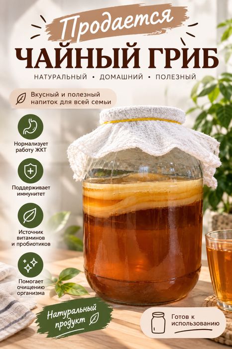 В прадаже Чайный гриб