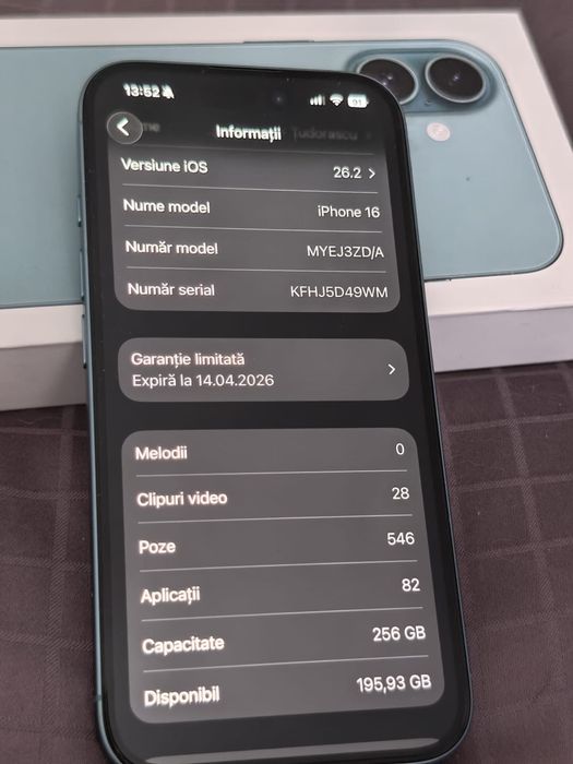 Iphone 16 de 256 gb.