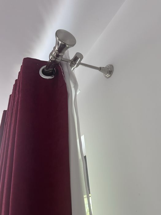 Set complet perdea + draperii + galerie dublă pentru living – stare foarte bună