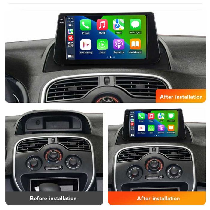 NAVIGATIE Android 14 Renault Kangoo II 2008 2021 1/8 Gb CarPlay CAMERA
