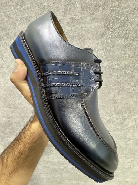 Мужские туфли из кожы буйвало