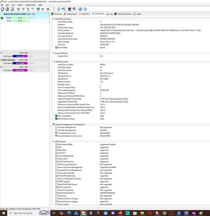 Solid-State Drive (SSD) KINGSTON A40 480GB SATA3, 2.5" SA400S37/480G00