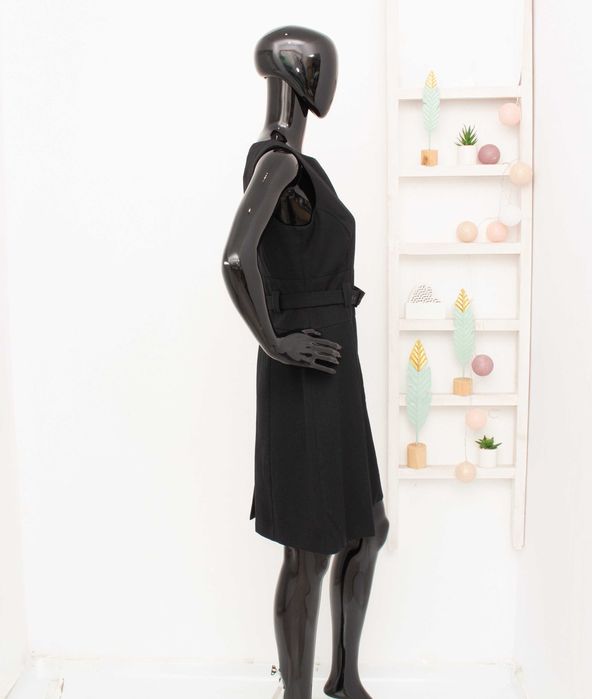 GANT дамска черна рокля тип сукман вълна с колан 36 S