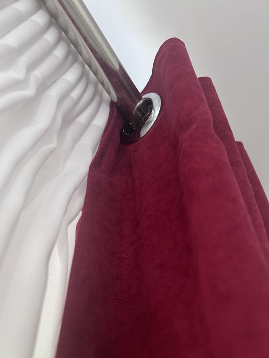 Set complet perdea + draperii + galerie dublă pentru living – stare foarte bună