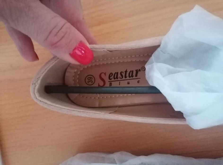 Balerini crem, noi, mărime 39