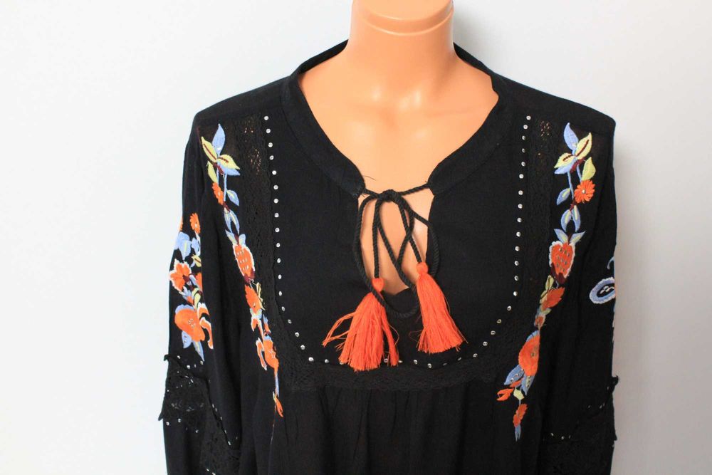 Bluza neagra din panza fina 100%