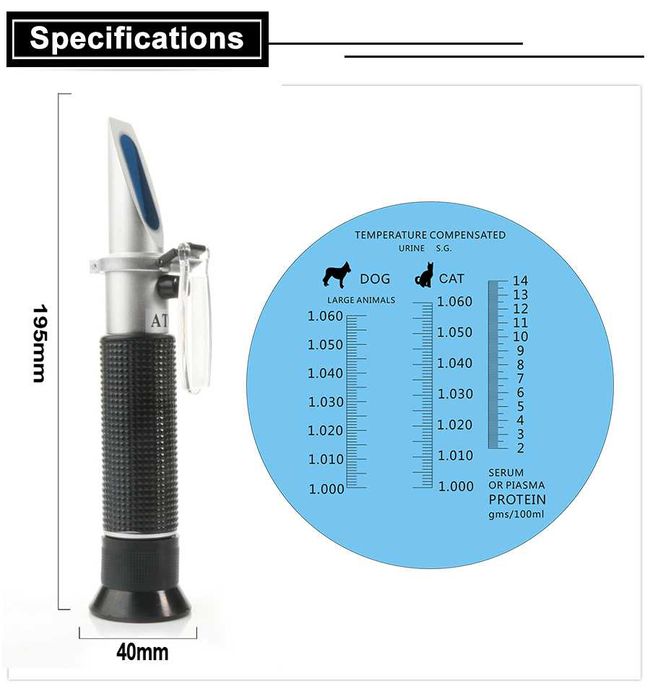 Клиничен рефрактометър за животни серумен протеин котки и кучета